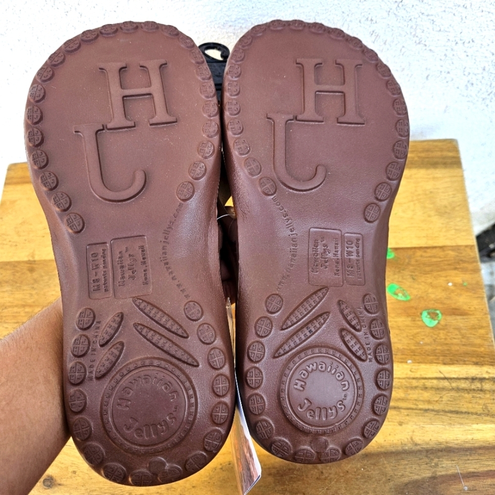 Hawaiian Jellys Ultra Comfort A'a Brown Lava Unisex Sandals Women's Size 10 - Picture 16 of 16